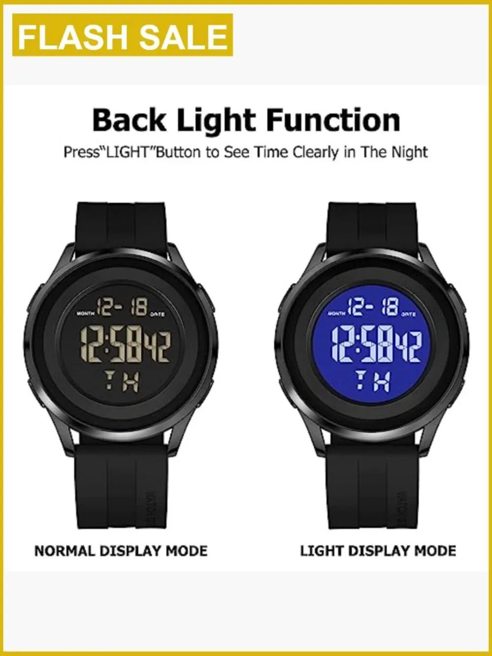 Men's Digital Military Watch Waterproof Tactical Sports Ultra Thin